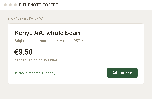 Previous capture of a monitored product page